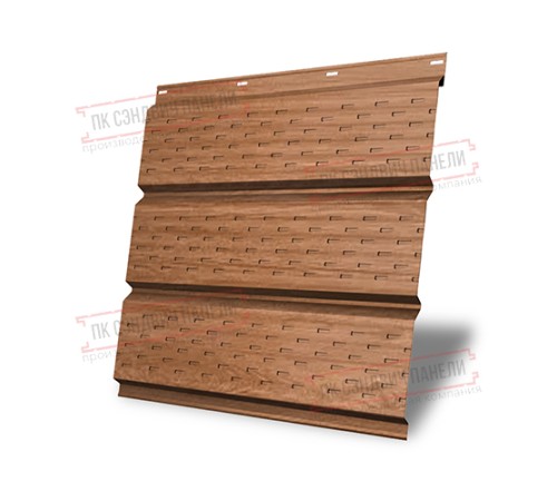 Софит металлический полная перфорация 0,45 Print Elite с пленкой Honey Wood