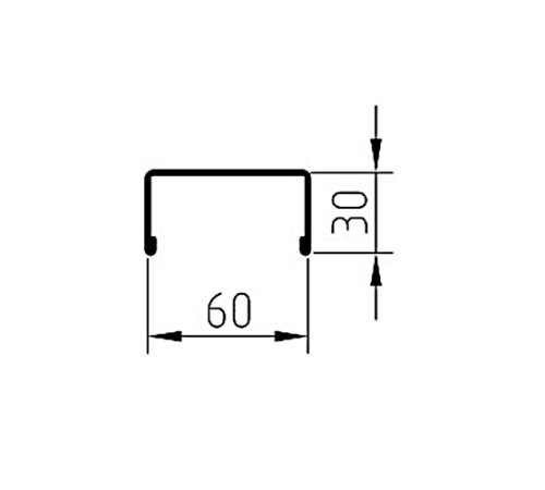 Декоративная планка П - 60х30, ПЭ, Ral 3005 - 0,35мм