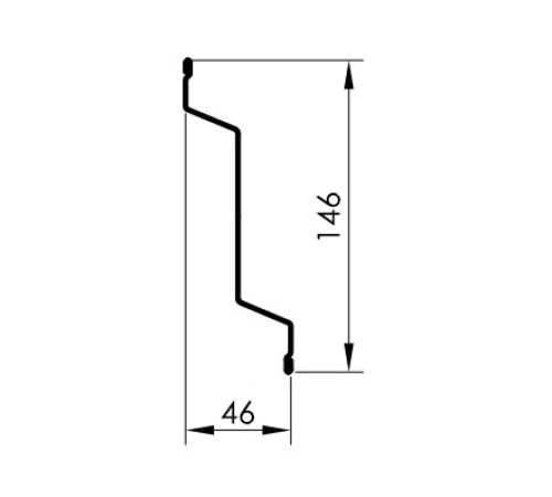 Забор-жалюзи Z 46х146 мм, ПЭ, Ral 7024 - 0,4мм