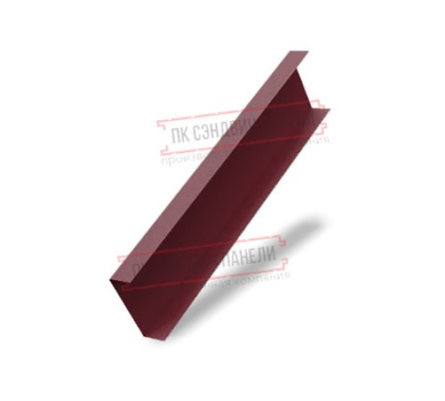 Декоративная накладка на столб жалюзи Milan,Tokyo 0,5 Satin с пленкой RAL 3005 красное вино