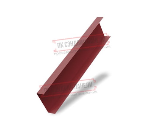 Декоративная накладка на столб жалюзи Milan,Tokyo 0,5 Satin с пленкой RAL 3011 коричнево-красный