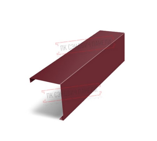 Декоративная накладка на столб угловая жалюзи Milan,Tokyo 0,5 Satin с пленкой RAL 3005 красное вино