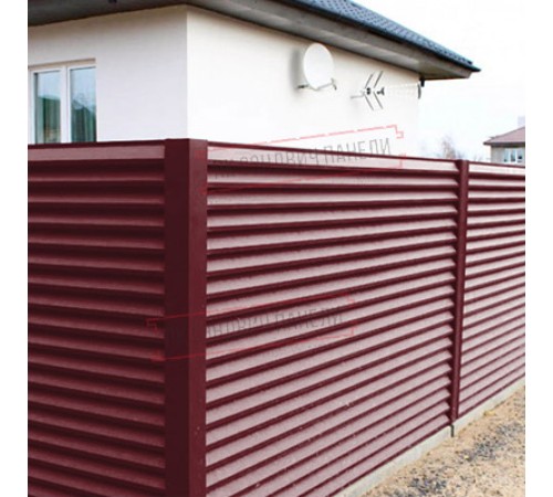 Декоративная накладка на столб угловая жалюзи Milan,Tokyo 0,5 Satin с пленкой RAL 3005 красное вино