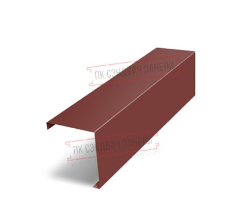 Декоративная накладка на столб угловая жалюзи Milan,Tokyo 0,5 Satin с пленкой RAL 3009 оксидно-красный