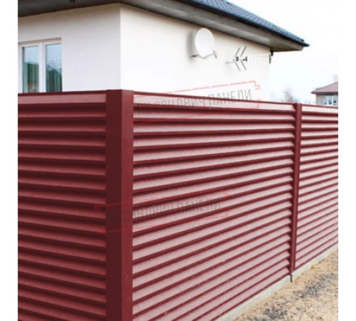 Декоративная накладка на столб угловая жалюзи Milan,Tokyo 0,5 Satin с пленкой RAL 3011 коричнево-красный