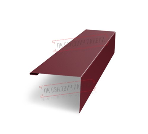 Нащельник (для калиток и ворот) 25х35 жалюзи Milan, Tokyo, Palermo 0,45 PE с пленкой RAL 3005 красное вино (L1,68)