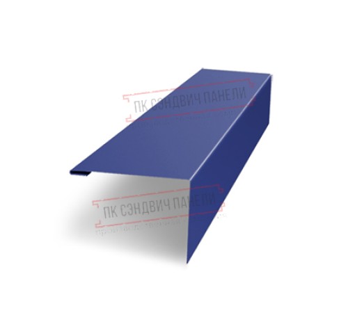 Нащельник (для калиток и ворот) 25х35 жалюзи Milan, Tokyo, Palermo 0,45 PE с пленкой RAL 5002 ультрамариново-синий (L1,68)