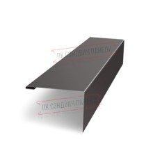 Нащельник (для калиток и ворот) 25х35 жалюзи Milan, Tokyo, Palermo 0,45 PE с пленкой RR 32 темно-коричневый (L1,68)