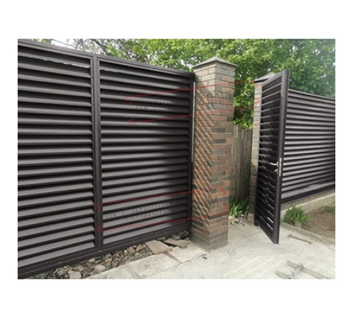 Нащельник (для калиток и ворот) 25х35 жалюзи Milan, Tokyo, Palermo 0,45 PE-double с пленкой RR 32 темно-коричневый (L1,68)