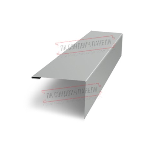 Нащельник (для калиток и ворот) 25х35 жалюзи Milan, Tokyo, Palermo 0,45 PE с пленкой RAL 9006 бело-алюминиевый (L1,68)