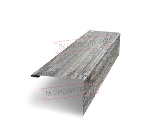 Нащельник (для калиток и ворот) 25х35 жалюзи Milan, Tokyo, Palermo 0,45 Print Elite Nordic wood (L1,68)