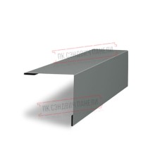 Планка завершающая 50х50 жалюзи Milan 0,45 PE с пленкой RAL 7005 мышино-серый