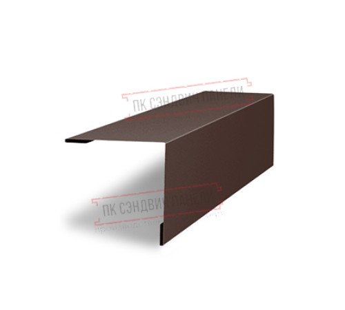 Планка завершающая 50х50 жалюзи Milan 0,45 Drap RAL 8017 шоколад