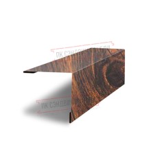 Планка завершающая 50х50 жалюзи Milan 0,45 Print Elite Chestnut Wood (обратная сторона серая)