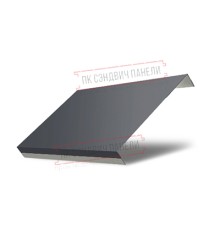 Ламель обратная 125 жалюзи Texas 0,5 GreenСoat Pural RR 23 темно-серый (RAL 7024 мокрый асфальт)