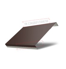 Ламель обратная 125 жалюзи Texas 0,5 GreenCoat Pural BT, matt RR 887 шоколадно-коричневый (RAL 8017 шоколад)