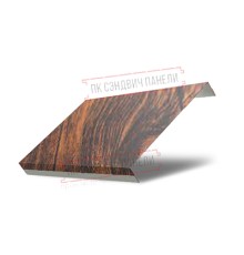 Ламель обратная 125 жалюзи Texas 0,45 Print Elite Chestnut Wood (обратная сторона серая)