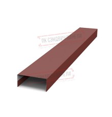 Крепежная планка нижняя Texas 0,45 PE с пленкой RAL 3009 оксидно-красный