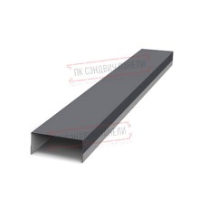 Крепежная планка верхняя Texas 0,5 Quarzit с пленкой RAL 7024 мокрый асфальт