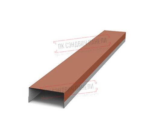 Крепежная планка верхняя Texas 0,5 Satin с пленкой RAL 8004 терракота