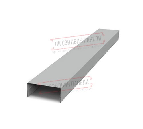 Крепежная планка нижняя Texas 0,45 PE с пленкой RAL 9006 бело-алюминиевый