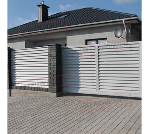 Забор-жалюзи S 58х120 мм, ПЭ, Ral 9003 - 0,4мм.