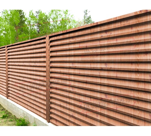 Забор-жалюзи S 58х136 мм, Золотой Орех - 0,45мм