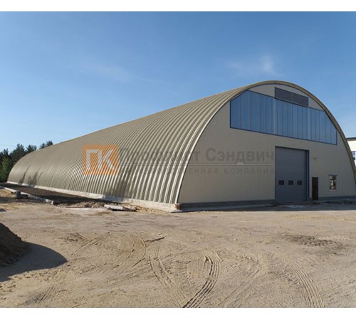 Профнастил H114ПГ-0.85, для бескаркасных ангаров, Полиэстер RAL 1035