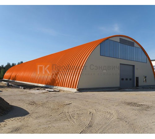 Профнастил H114ПГ-0.9, для бескаркасных ангаров, Полиэстер RAL 2004