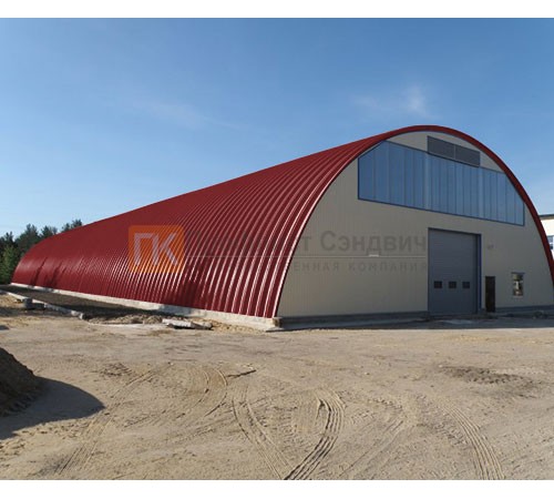 Профнастил H114ПГ-0.7, для бескаркасных ангаров, Полиэстер RAL 3011.