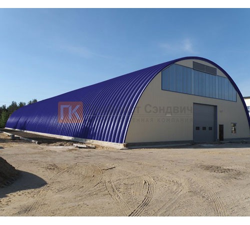 Профнастил H114ПГ-0.95, для бескаркасных ангаров, Полиэстер RAL 5002