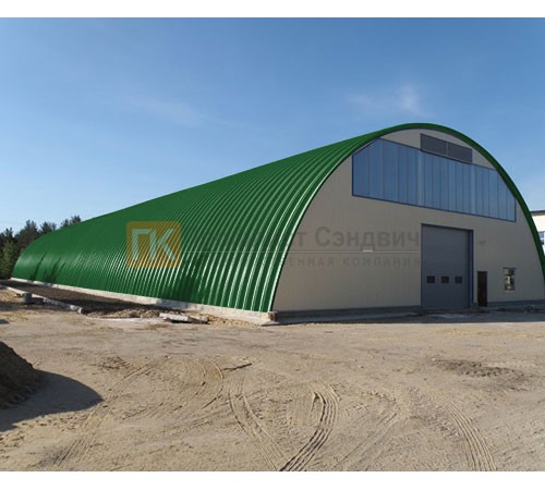 Профнастил H114ПГ-0.8, для бескаркасных ангаров, Полиэстер RAL 6002