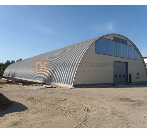 Профнастил H114ПГ-0.7, для бескаркасных ангаров, Полиэстер RAL 7004