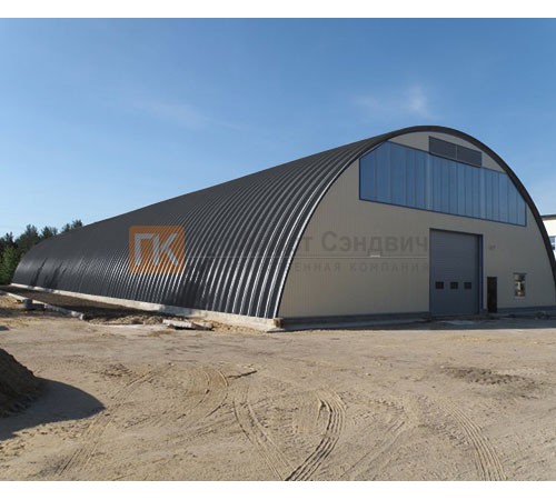 Профнастил H114ПГ-0.9, для бескаркасных ангаров, Полиэстер RAL 7024