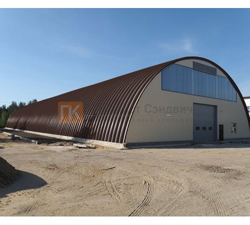 Профнастил H114ПГ-0.9, для бескаркасных ангаров, Полиэстер RAL 8017