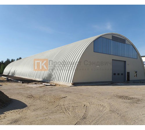 Профнастил H114ПГ-0.85, для бескаркасных ангаров, Полиэстер RAL 9002