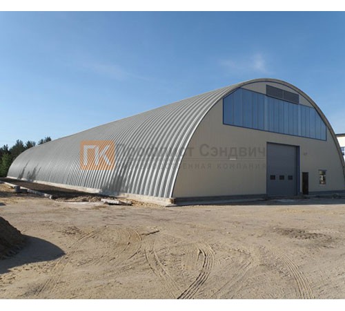 Профнастил H114ПГ-1.2, для бескаркасных ангаров, Полиэстер RAL 9006