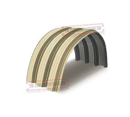 Профнастил H114ПГ-0.95, для бескаркасных ангаров, Полиэстер RAL 1014