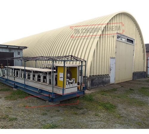 Профнастил H112ПГ-0.7, для бескаркасных ангаров, Полиэстер RAL 1015.