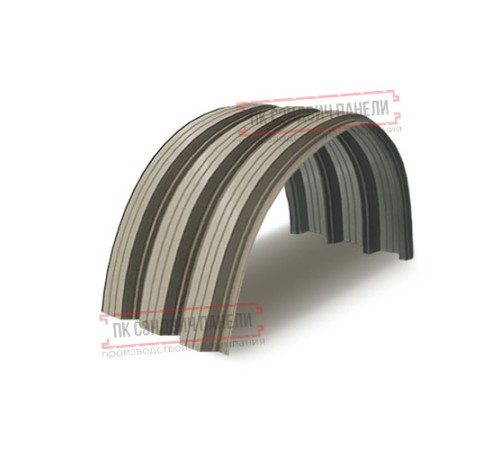 Профнастил H112ПГ-0.65, для бескаркасных ангаров, Полиэстер RAL 1035.