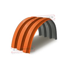 Профнастил H114ПГ-1.0, для бескаркасных ангаров, Полиэстер RAL 2004