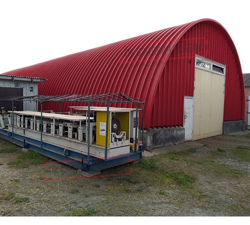 Профнастил H112ПГ-0.95, для бескаркасных ангаров, Полиэстер RAL 3003