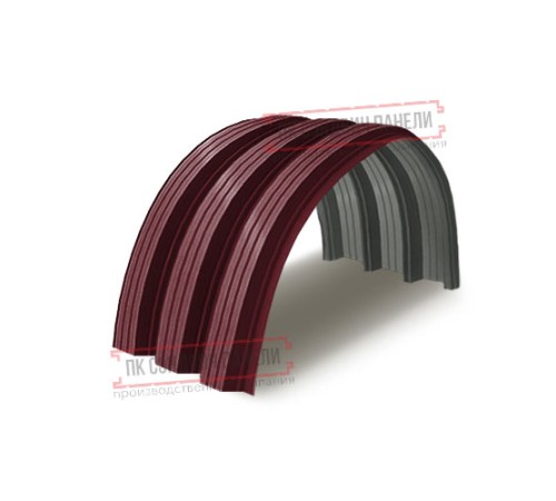 Профнастил H112ПГ-0.95, для бескаркасных ангаров, Полиэстер RAL 3005