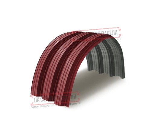 Профнастил H114ПГ-0.7, для бескаркасных ангаров, Полиэстер RAL 3011.