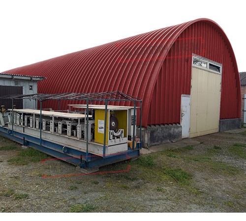 Профнастил H112ПГ-1.0, для бескаркасных ангаров, Полиэстер RAL 3011