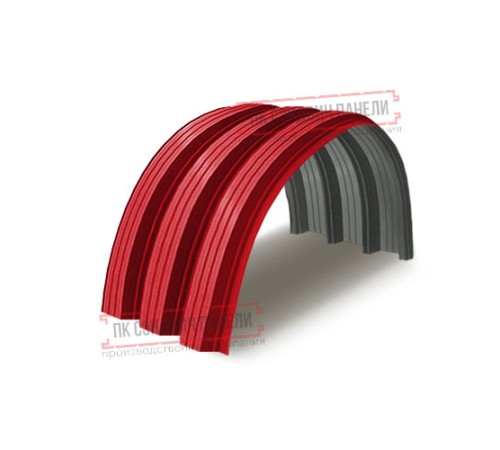 Профнастил H114ПГ-1.0, для бескаркасных ангаров, Полиэстер RAL 3020