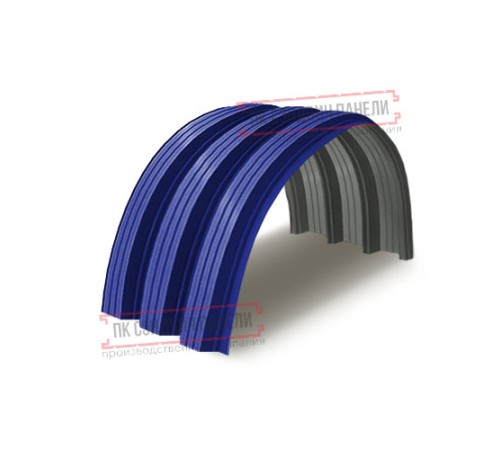 Профнастил H114ПГ-0.95, для бескаркасных ангаров, Полиэстер RAL 5002