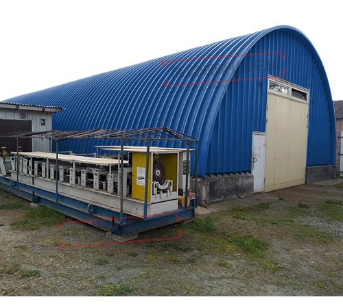 Профнастил H112ПГ-0.95, для бескаркасных ангаров, Полиэстер RAL 5005