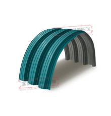 Профнастил H112ПГ-0.65, для бескаркасных ангаров, Полиэстер RAL 5021.