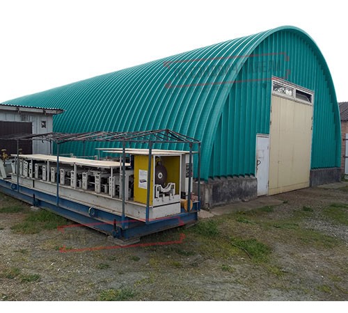 Профнастил H112ПГ-0.8, для бескаркасных ангаров, Полиэстер RAL 5021